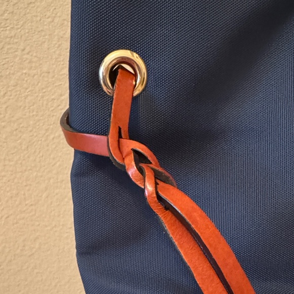 Navy Blue Dooney and BourkeTote Bag with Brown leather Accents - Picture 5 of 6